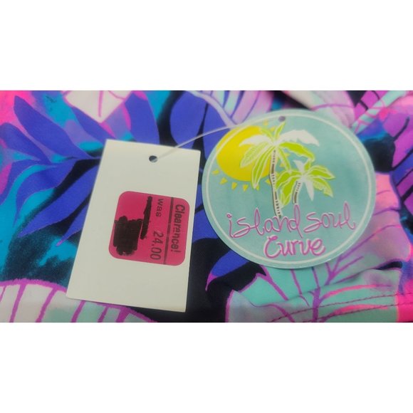 Women's Hipster Bottom W/Ruffle Leg Line Detail Island Soul Curve Multicolor 2X - Picture 7 of 7